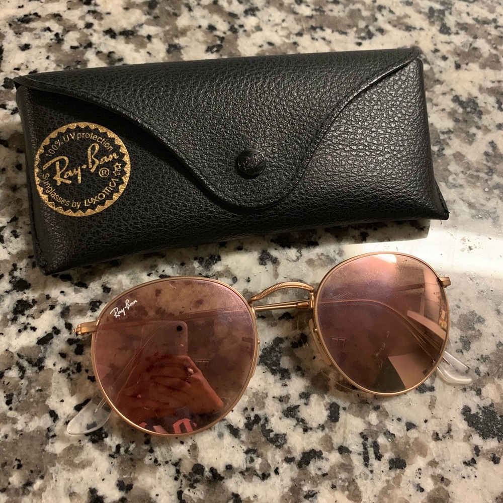 pink circle ray bans